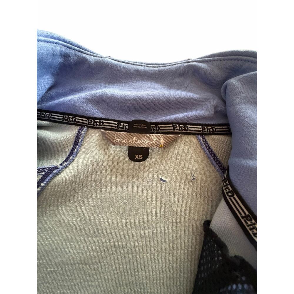 Smartwool PhD Merino Wool Full Zip Jacket XS Lavender Blue Gorpcore Hiking Apres - Picture 6 of 8